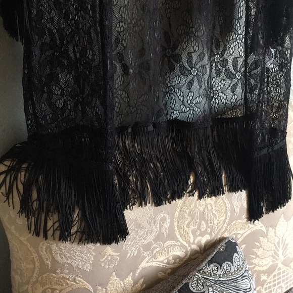 Lace and fringe! Kimono/cover up - Picture 3 of 8
